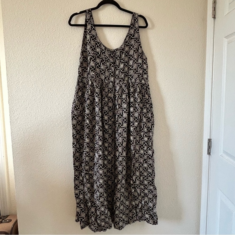 PIKAKE Floral Vacation Print Casual Front Button Sleeveless Dress Women One Size